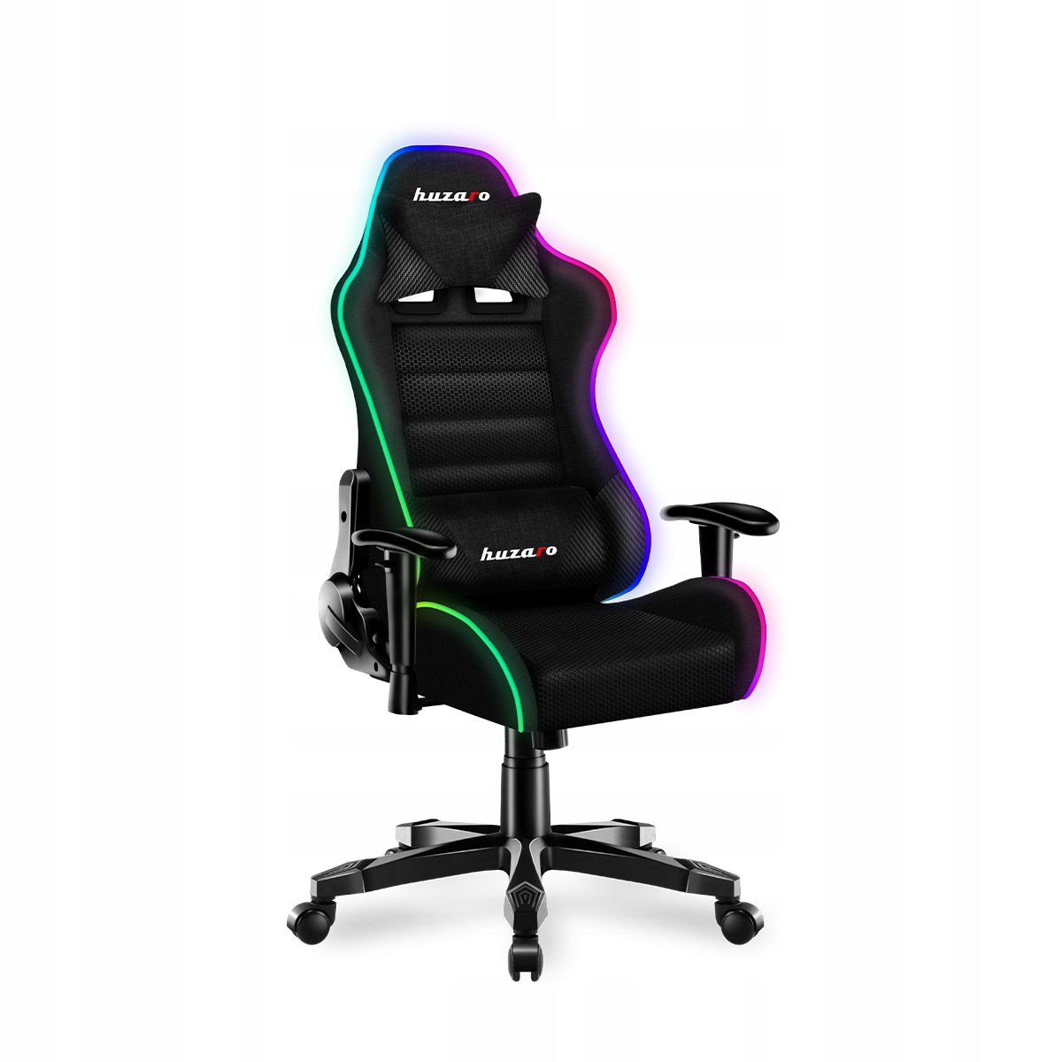 Herná stolička Huzaro Ranger 6.0 RGB s mesh podsvietením, čierna